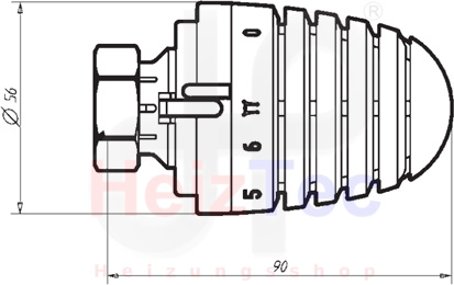 Thermostatkopf - Maße